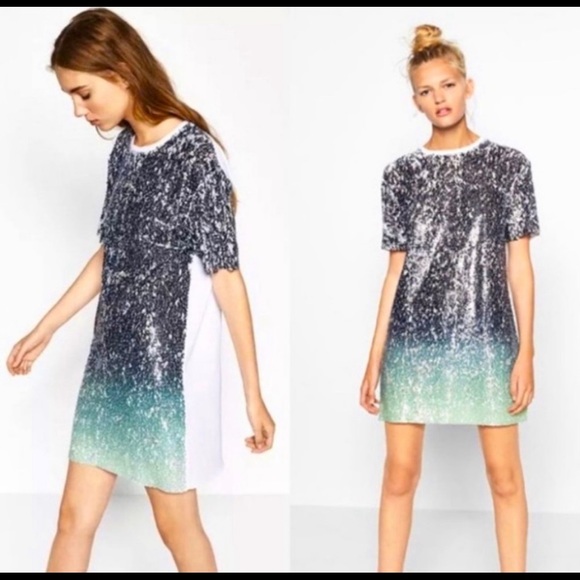 Zara Trafaluc Ombre Shirt Dress | Size: M - Picture 2 of 4